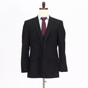 Hugo Boss 42R Black Striped 2-Button Sport Coat Blazer Jacket V689